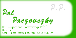 pal paczovszky business card